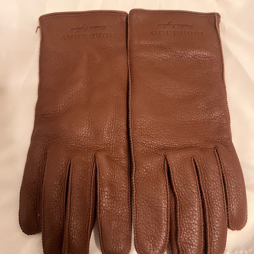 Burberry Brown Leather Gloves sz8